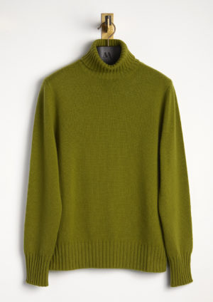 AABDALY-Detail-Cuff-Green-Cashmere-Turtleneck