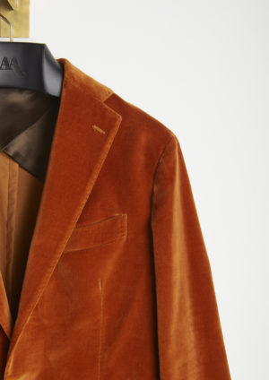 AANZIO-Detail-Neck-Orange-Velvet-Jacket