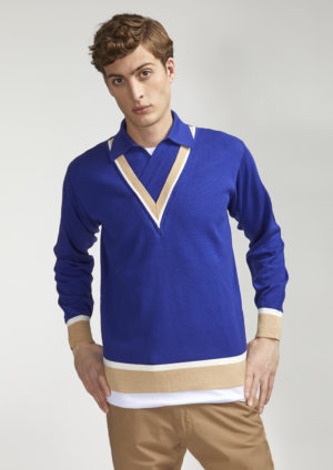 AABBACCHI-vintage-wrapped-neckline-cotton-polo-shirt
