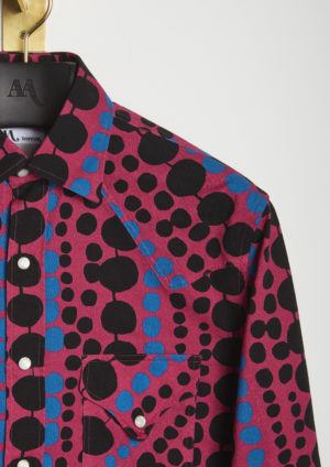 AARIOSTO-printed-circles-allover-western-shirt-detail-collar