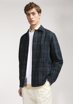 AASTI-panama-cotton-canvas-workwear-jacket-checked-model